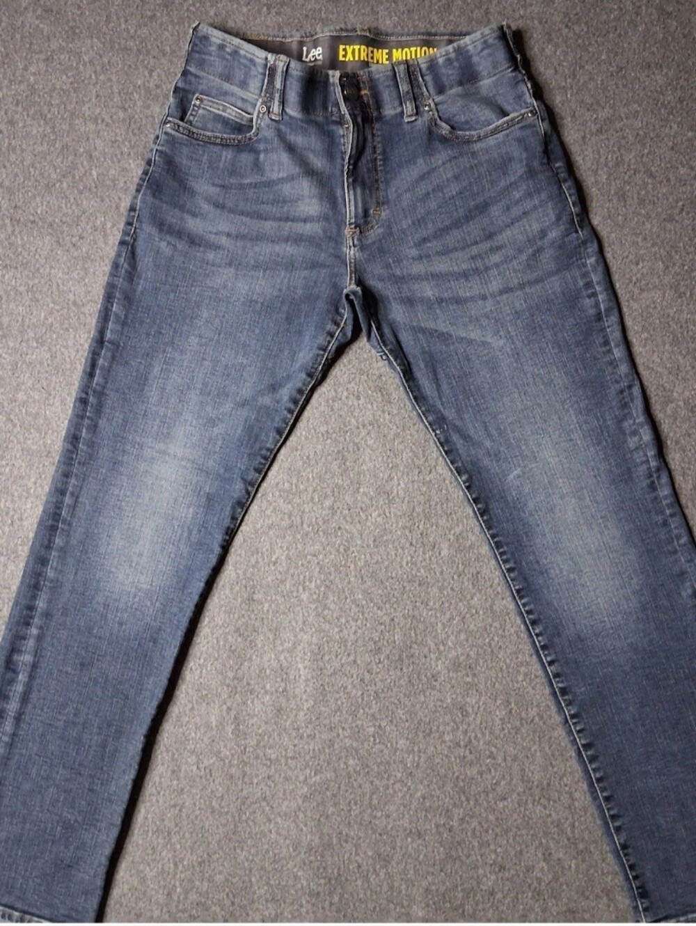 Lee Extreme Motion Mens Straight Fit Tapered Leg Jeans 30x30 Maverick Blue